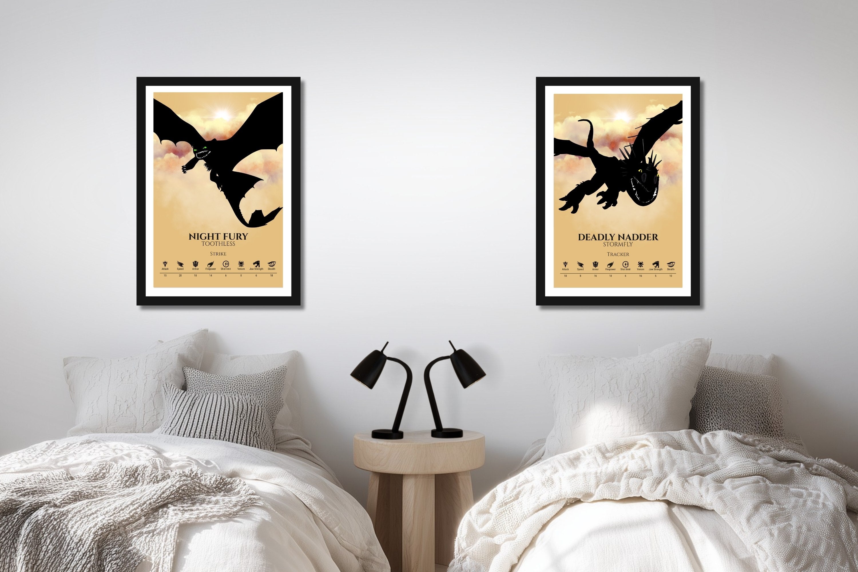 Set of 2 Train Your Dragon Posters (You Choose Size & Design)