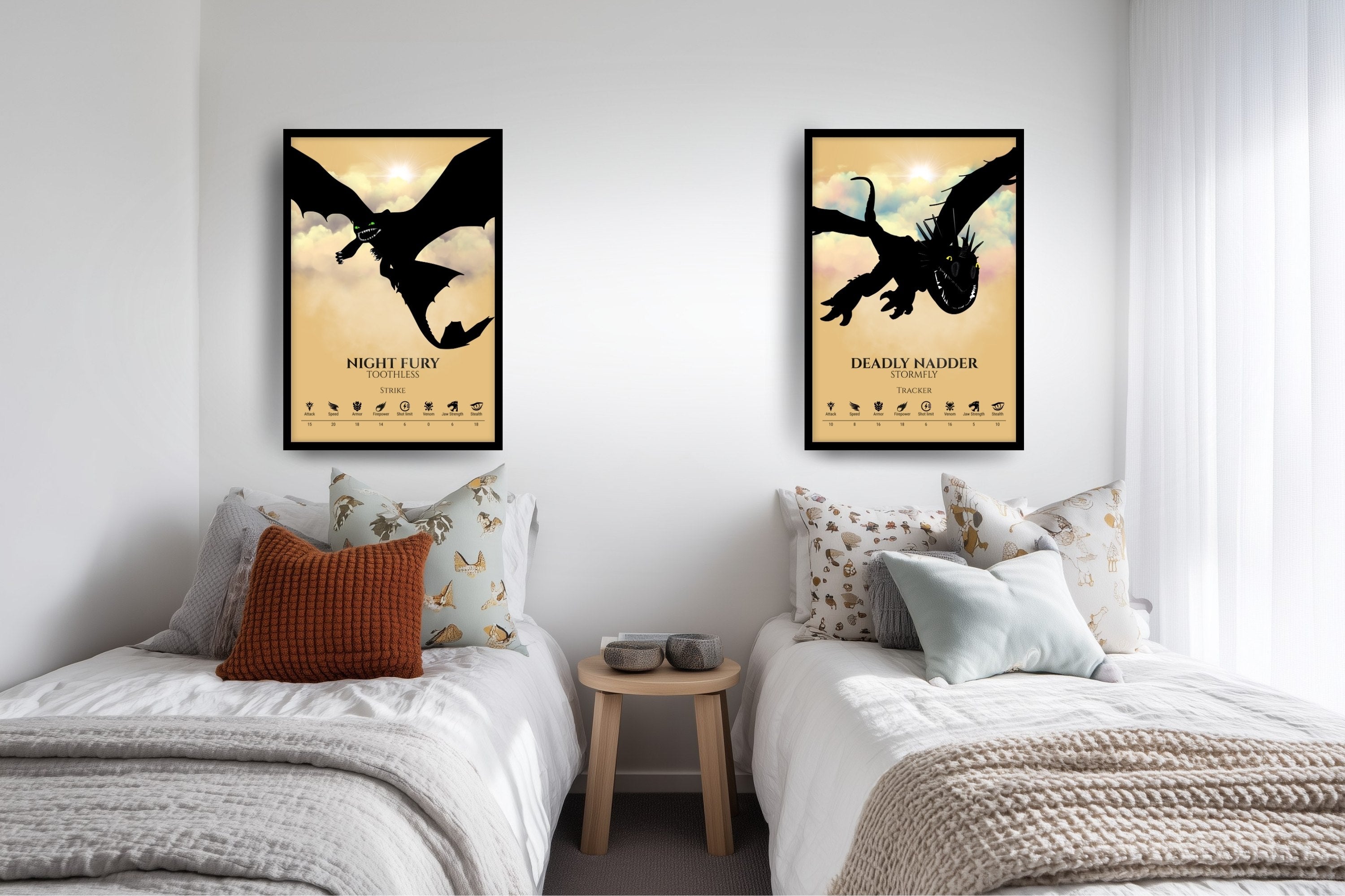 Set of 2 Train Your Dragon Posters (You Choose Size & Design)