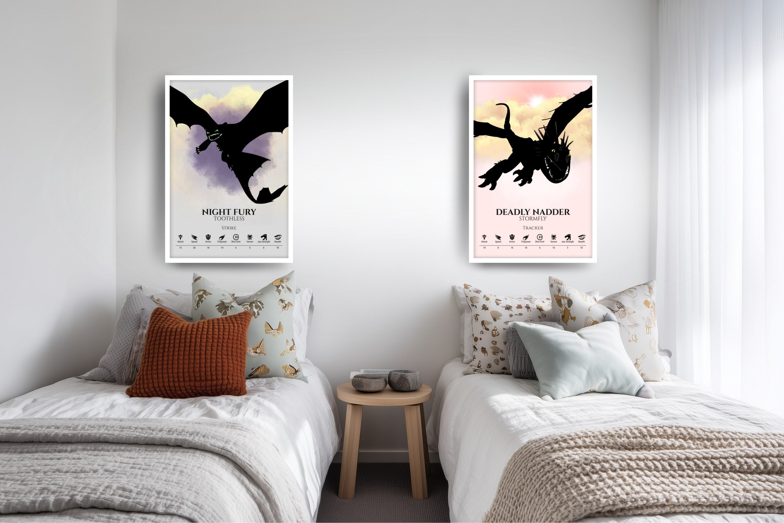 Set of 2 Train Your Dragon Posters (You Choose Size & Design)