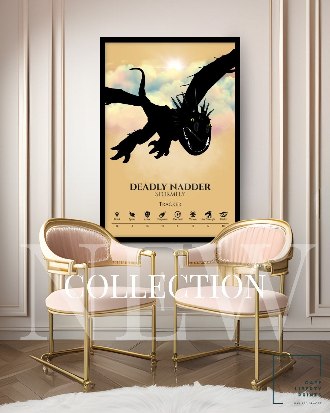 Deadly Nadder - Full Color Collection (Pink & Blue Clouds)