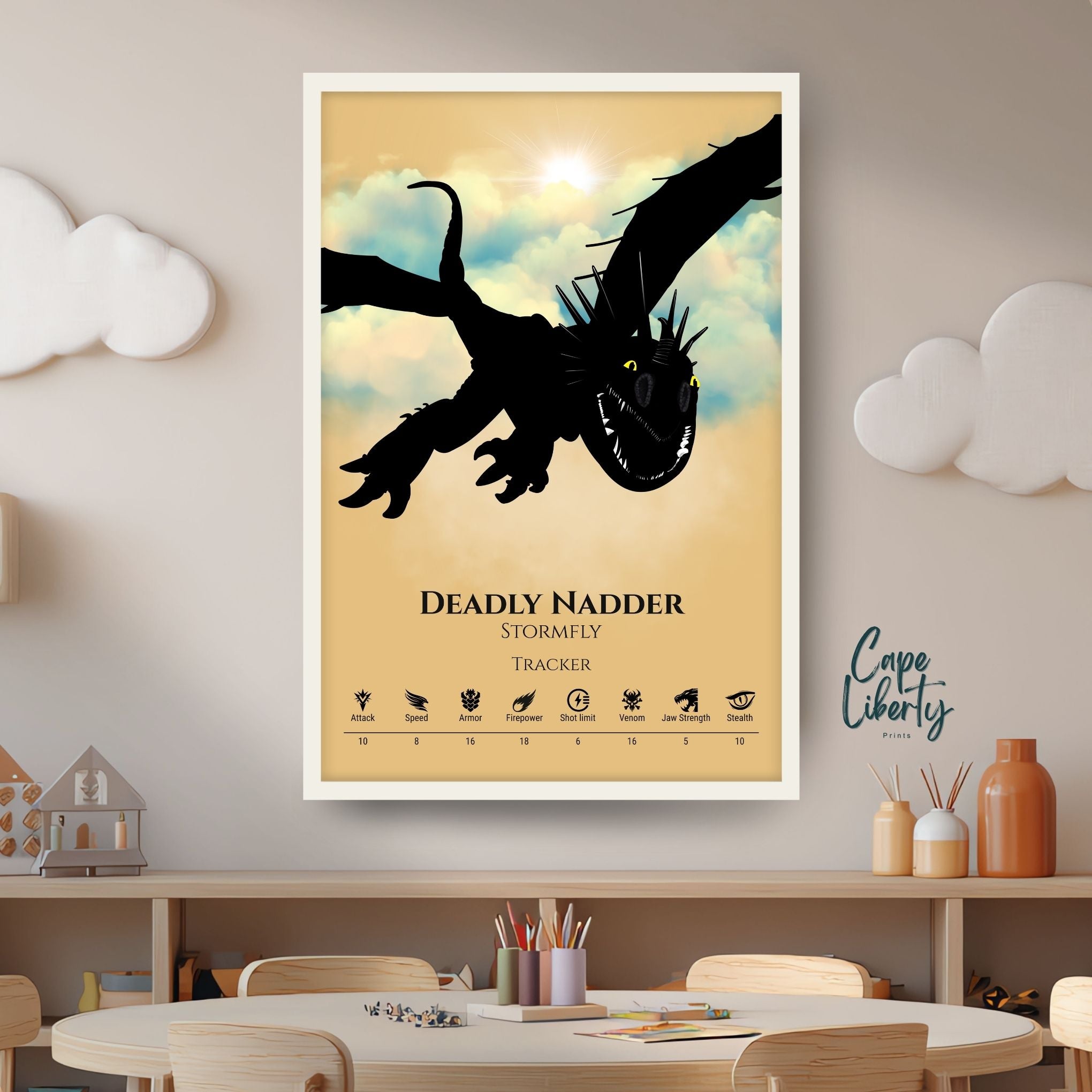 Deadly Nadder - Curated Color Collection (Blue Clouds)