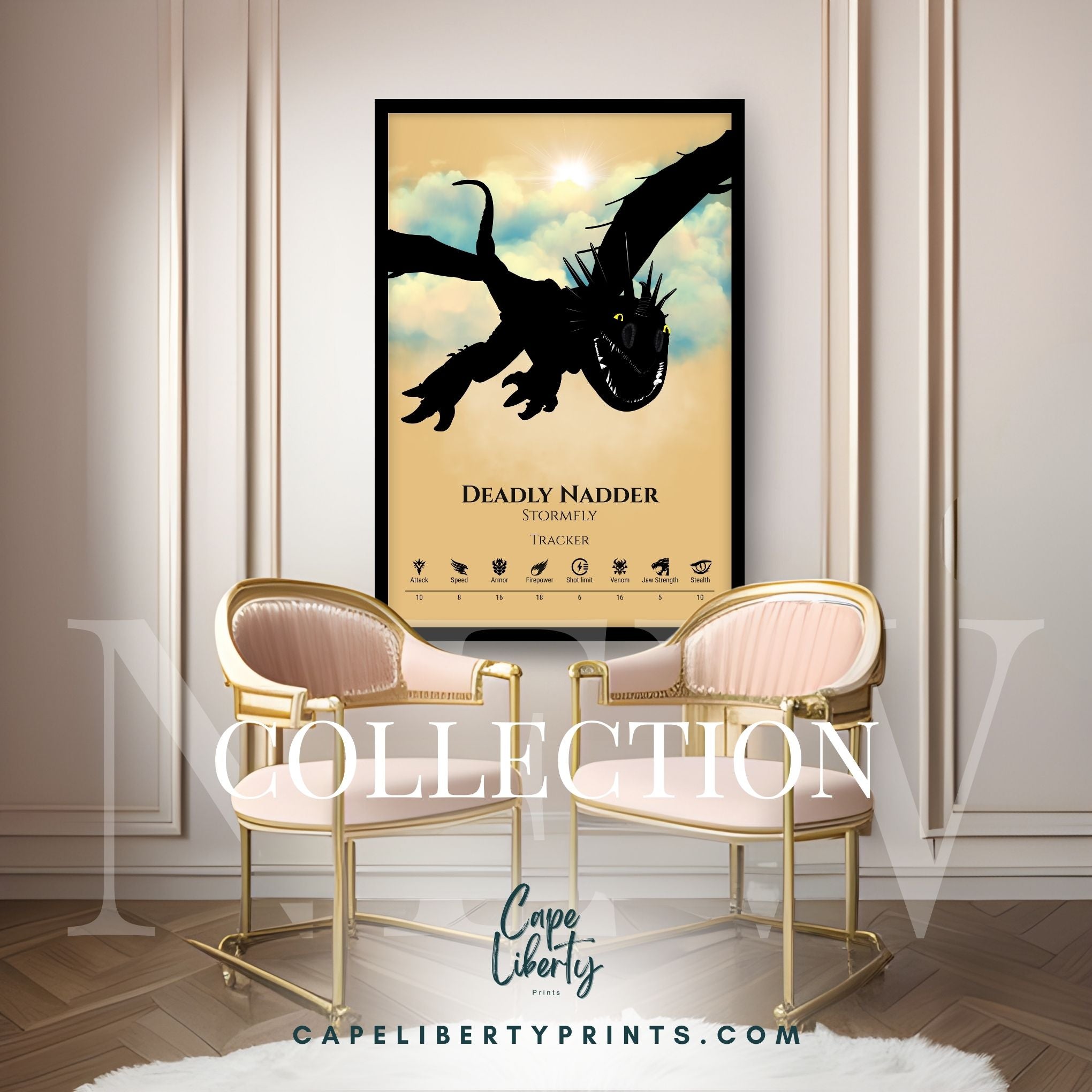 Deadly Nadder - Curated Color Collection (Blue Clouds)