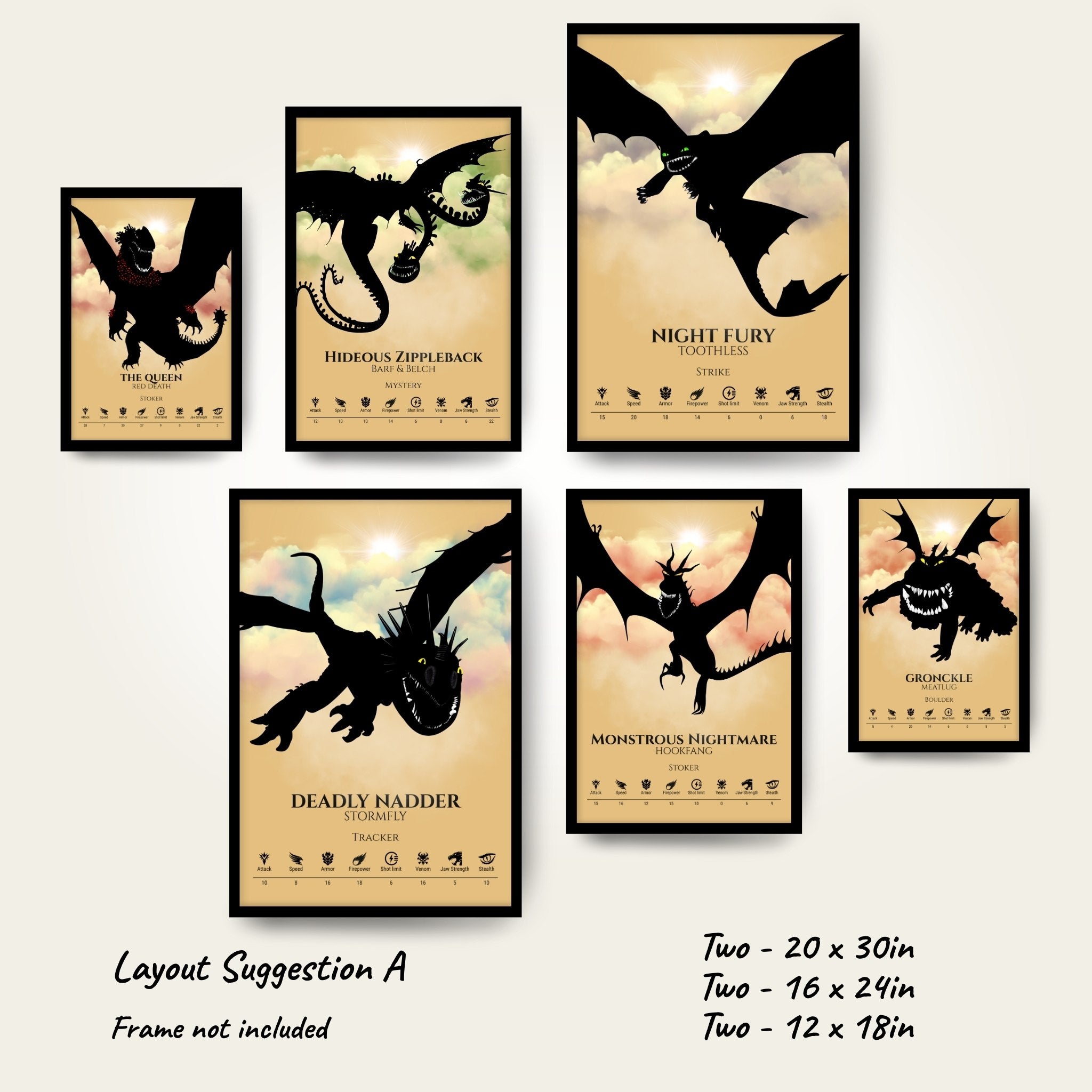 Gallery Set of 6 (2x Large, 2×Medium, 2×Small)