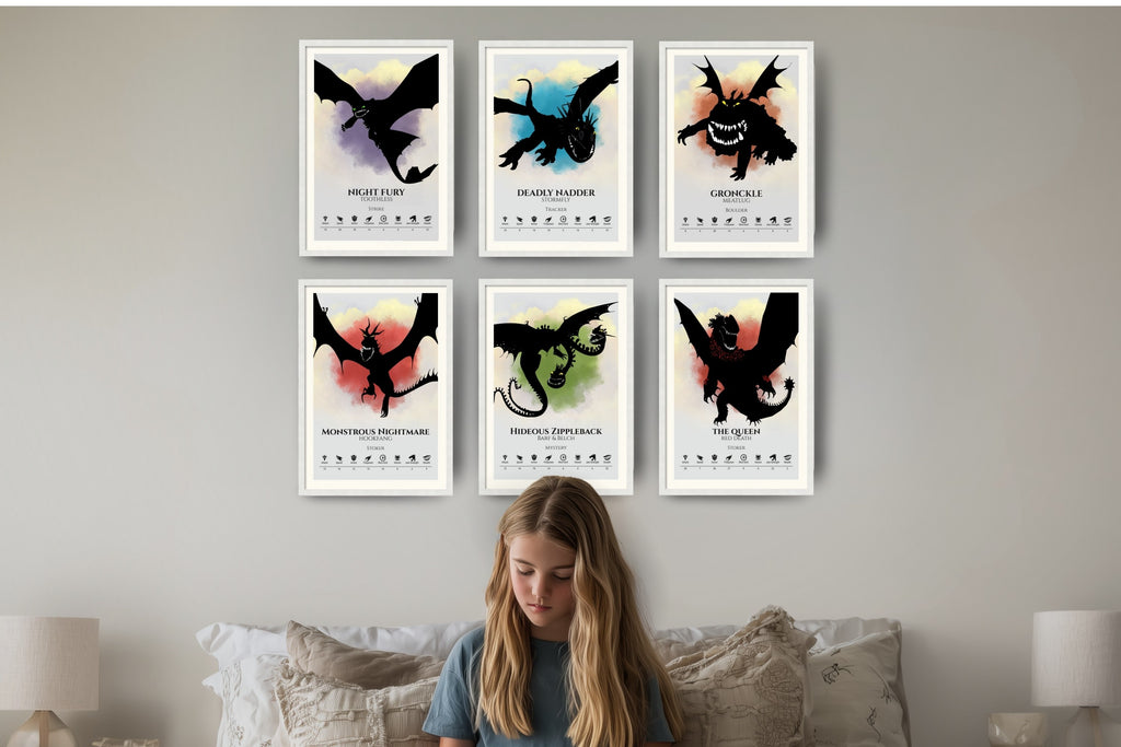 Set of 6 Train Your Dragon Posters (You Choose Size & Design)