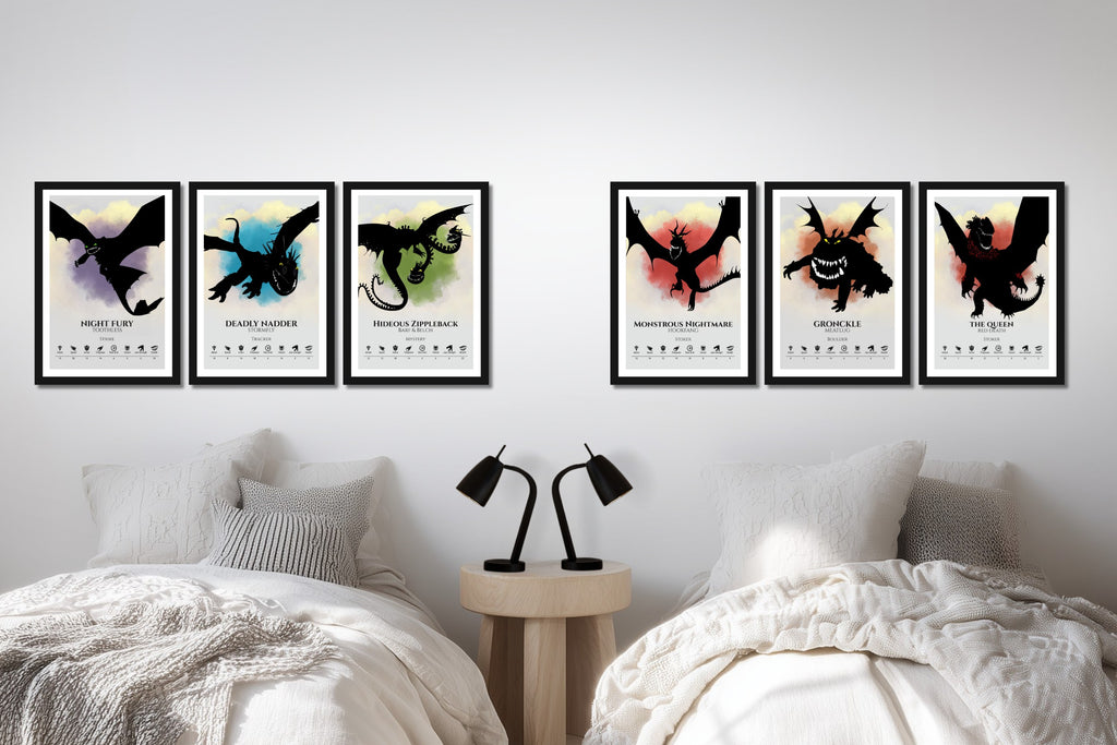 Set of 6 Train Your Dragon Posters (You Choose Size & Design)