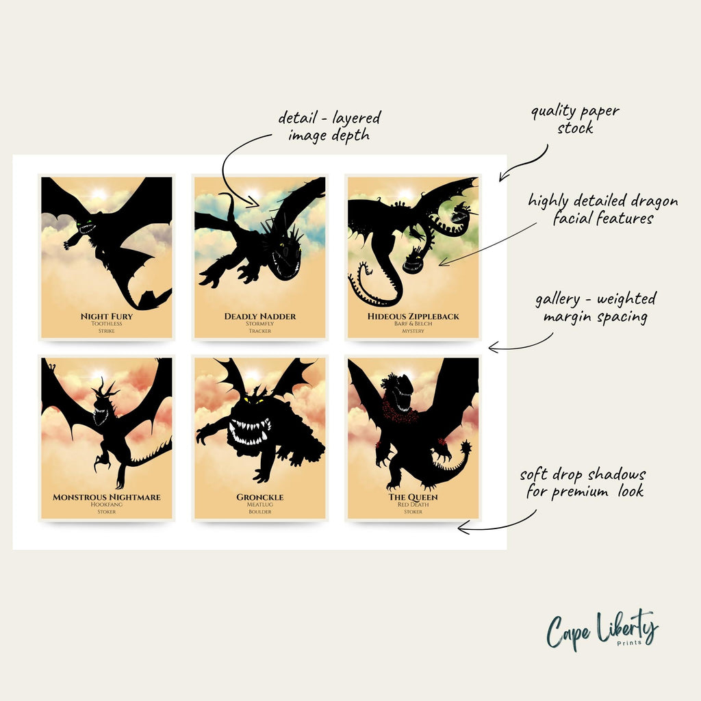 Gallery Collage - All Six Dragons