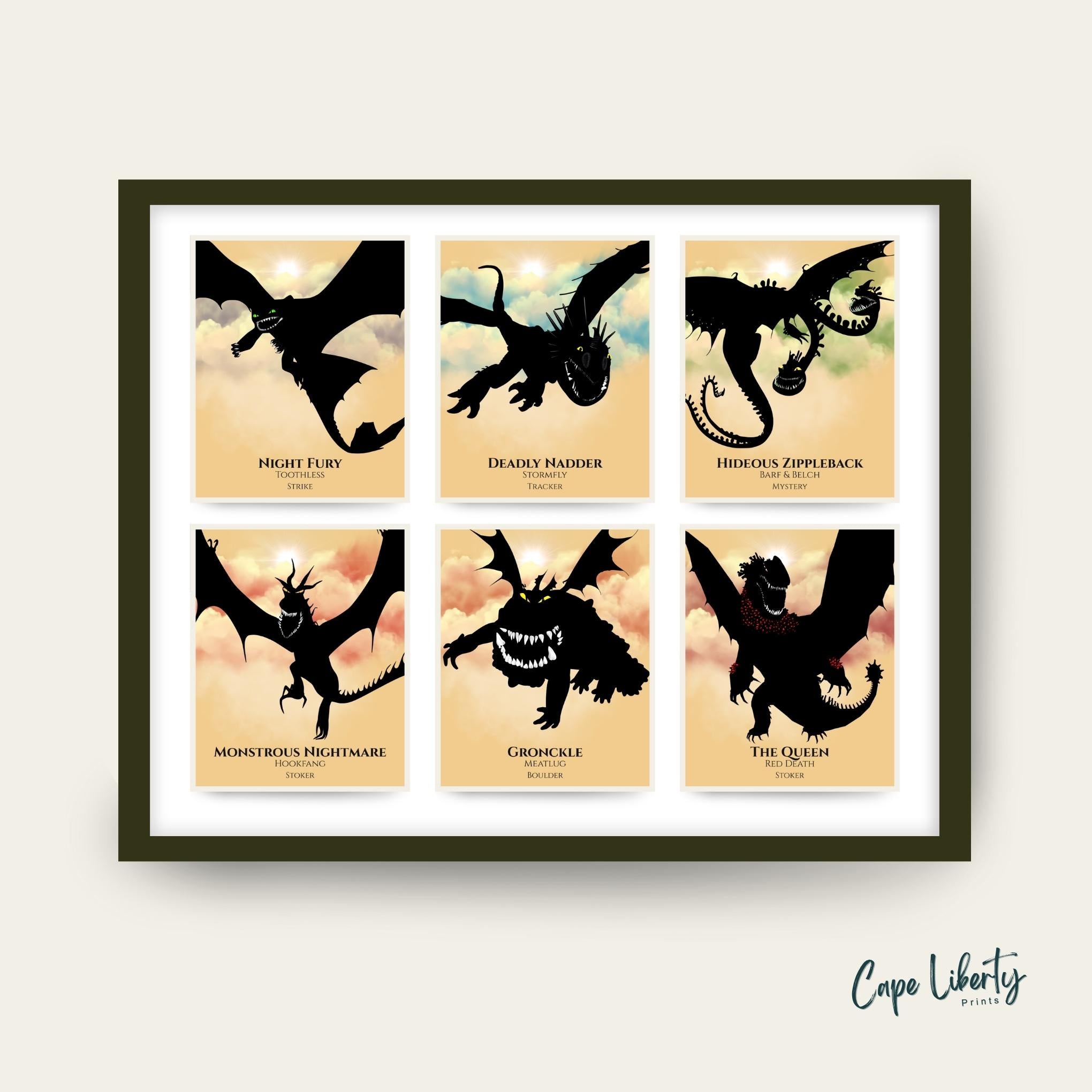 Gallery Collage - All Six Dragons