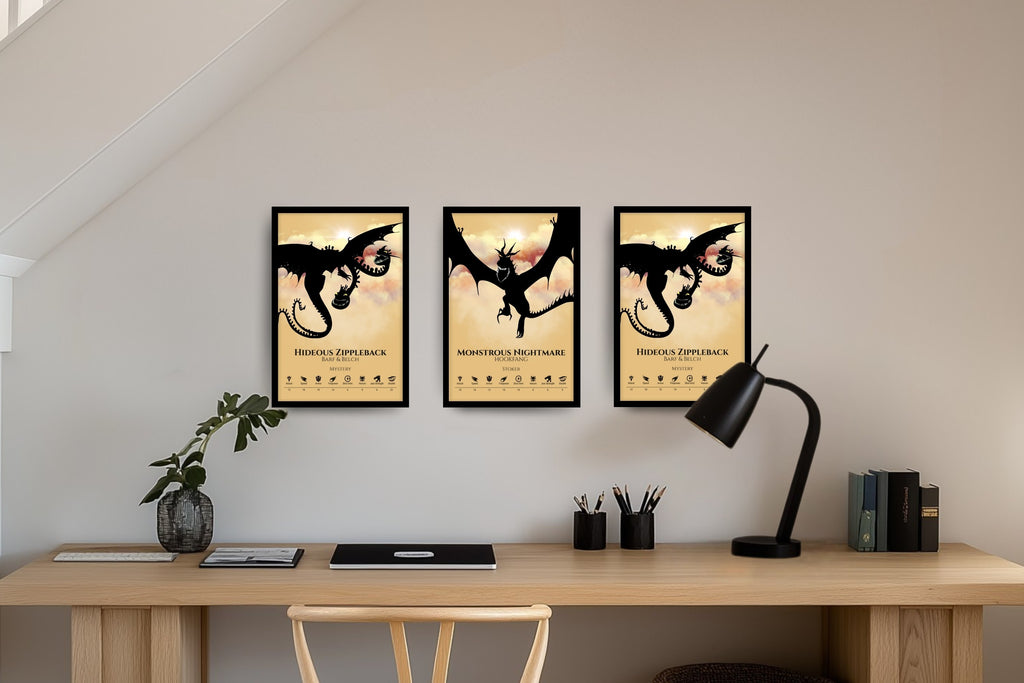 Set of 3 Train Your Dragon Posters (You Choose Size & Design)