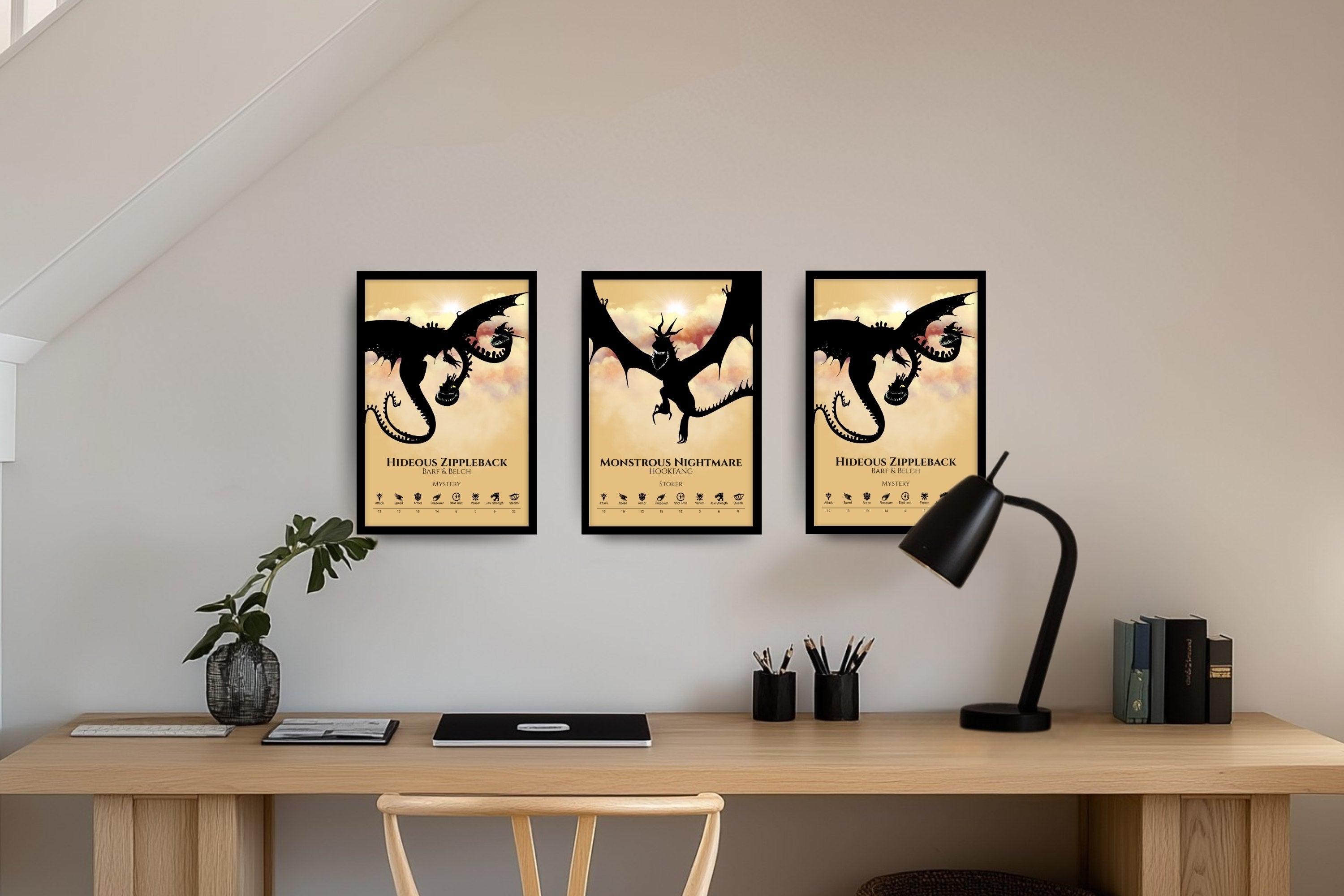 Set of 3 Train Your Dragon Posters (You Choose Size & Design)